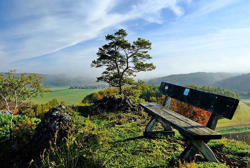 Königstein, Bank am Locher Felsen