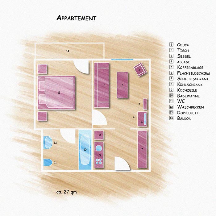 Hotelzimmer Komfortzimmer Apartment - alle Infos