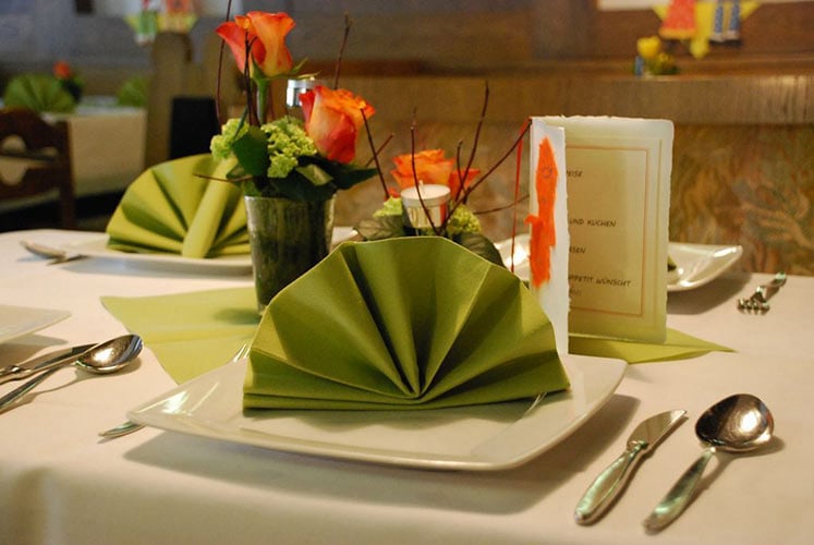 Eindeckung im Restaurant